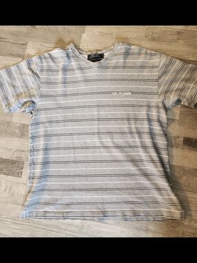 Tommy Hilfiger Men’s Gray Striped Crewneck T-Shirt